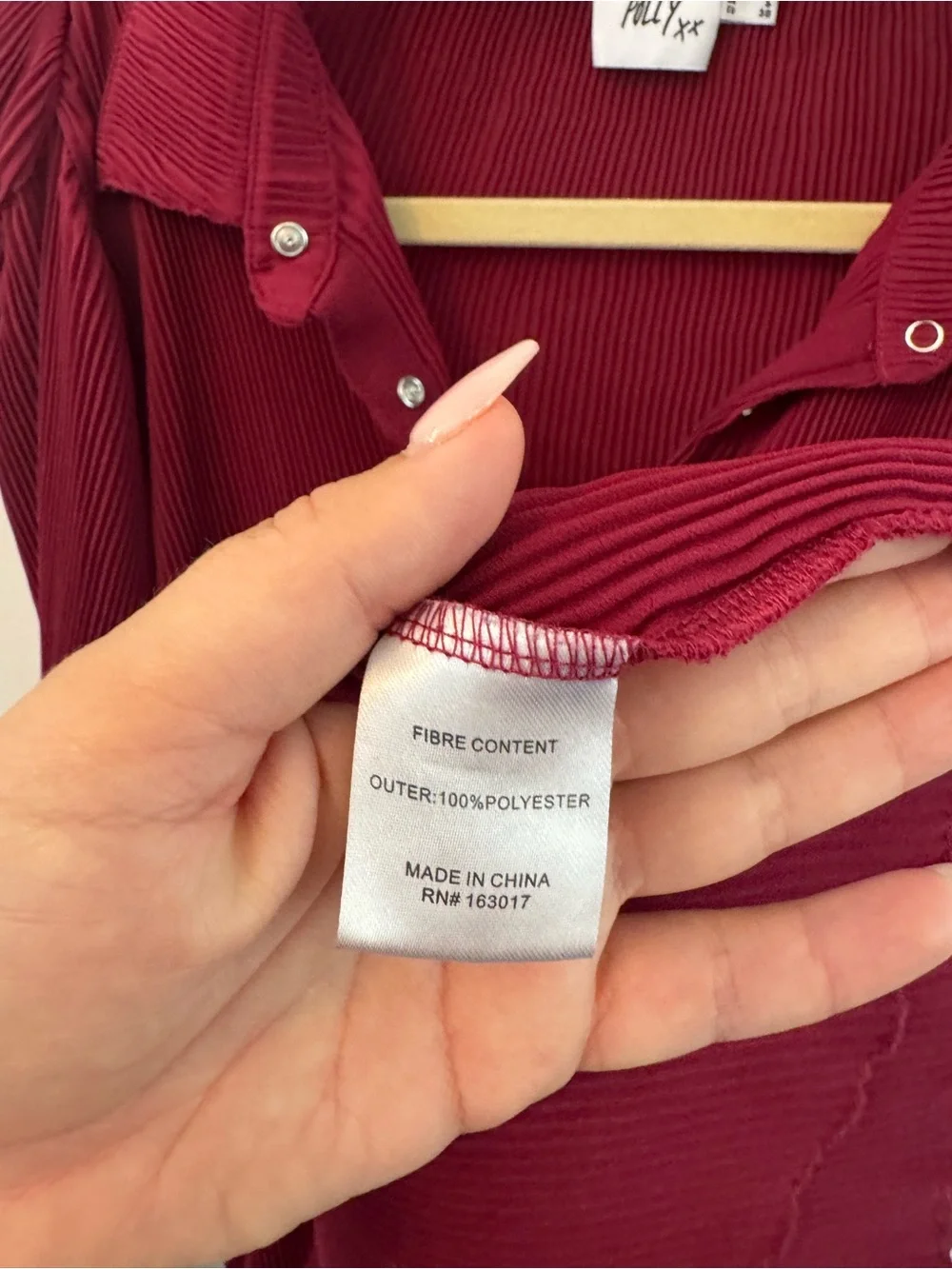 Princess Polly Burgundy Ribbed Button-Down Shirt